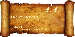 Ament Arnold névjegykártya